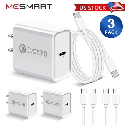3Pack Super Fast Charger Type C USB C For iPad Pro iPad Air iPhone 15 Pro Plus