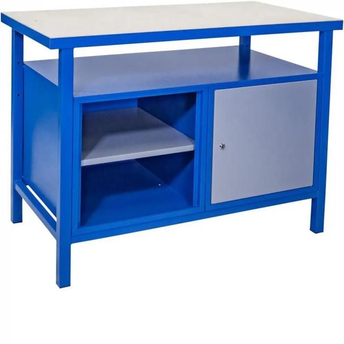 Établi Güde G40922 de 120 cm avec porte en acier bleu et plateau robuste pour atelier