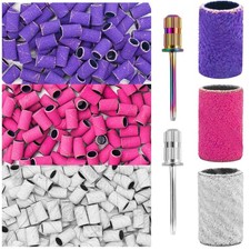 Nail Drill Sanding Bands Set - 300Pcs Coarse Fine Grit Bands 100 180 240 wi