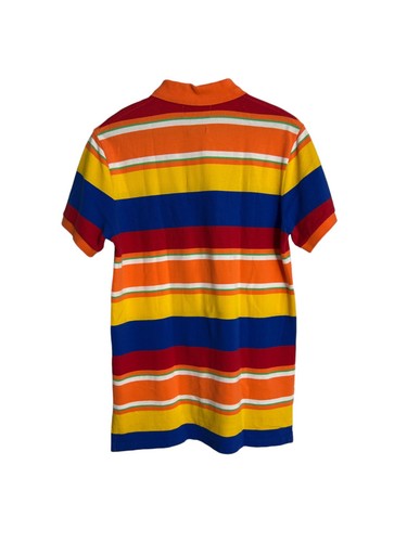 Vtg Polo Ralph Lauren Rainbow Multicolor Stripe Size Medium Custom Fit Shirt - Picture 2 of 9