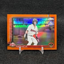 2025 Topps Chrome Pro Debut Baseball Riku Nishida Base Card Orange Refractor 25