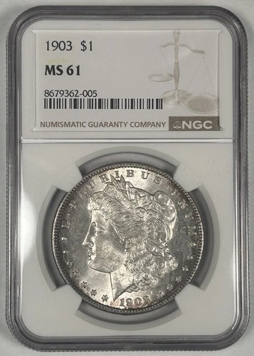 1903 Morgan Silver $1 Dollar Coin NGC MS 61