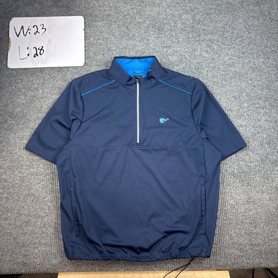 Greg Norman Shark Quarter-Zip Wind Jacket XL Navy Blue Golf Polyester