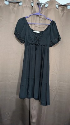 Hippie Rose Black Mini Dress Women's S Short-Sleeve Witchy Whimsigoth