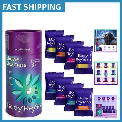 Exquisite 8 Pack Shower Bombs with Invigorating Essential Oils - Home Spa Treat