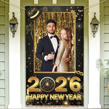 Happy New Year Party Decorations Hello 2026 Photo Booth Props New Year’S Eve Par