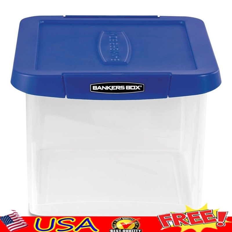 Heavy Duty Plastic File Storage Box Letter Legal Documents Secure Organization