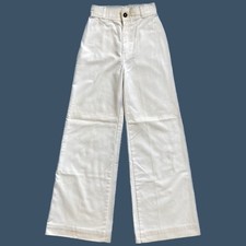 Levi  s Bell Bottoms White Cotton Flares 60s 70s Vintage Boho Rare Light Stains 