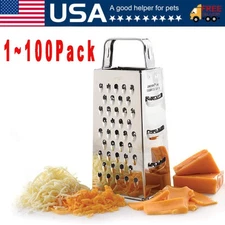 Kitchen Stainless Steel 4-Sided Box Food Grater Vegetable Cheese Slicer Shredder