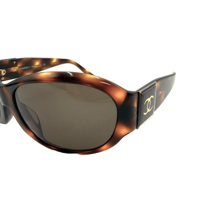 CHANEL 6014 Tortoise Shell Square Sunglasses Brow… - image 3