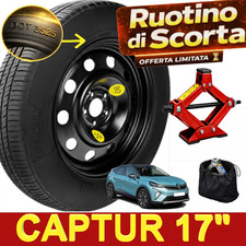 Platzsparend Notrad 17 " für Renault Captur 2019-2026 125/80R17 Mit Cric & Fall