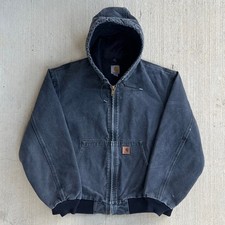 Carhartt J130 BLK black hooded work wear jacket