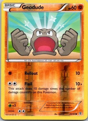 Geodude Reverse Holo Common XY - Flashfire 45/106 LP