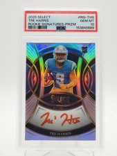 TRE HARRIS 2025 SELECT ROOKIE SILVER PRIZM AUTO #RSI-THS GEM MINT PSA 10 Q6377
