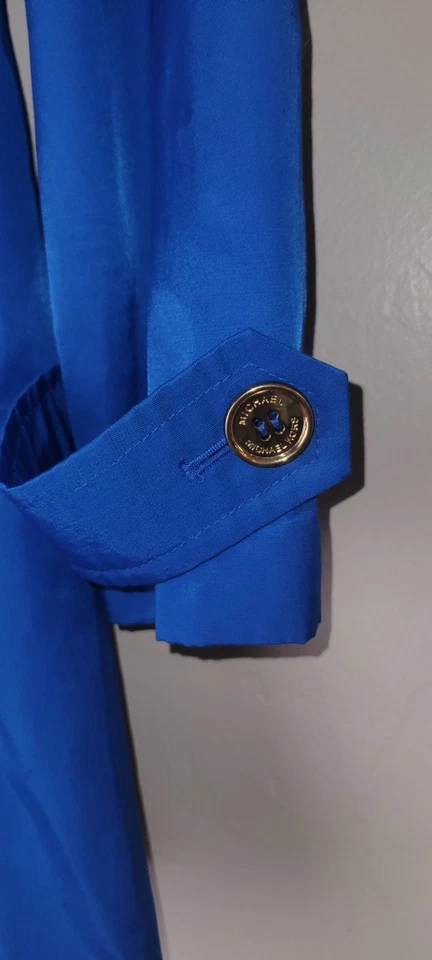 Gabardina Michael Kors Abrigo de lluvia con cinturón Chaquetón Azul Real Talla Pequeña Foto 4 de 4