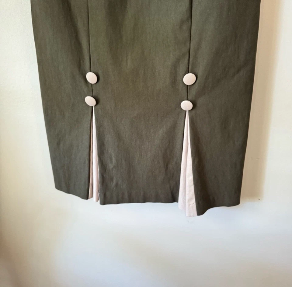 ¡Deja de mirar fijamente! Vestido Pinup retro verde militar inspirado en la década de 1930 Pinup - mediano Foto 4 de 4