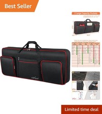 Heavy-Duty 61 Key Keyboard Bag with 3 Pockets  Ergonomic Design for Musicians