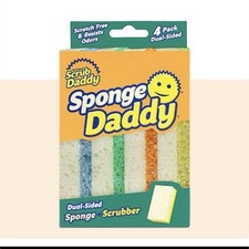Scrub Daddy Sponge Daddy Dual-Sided Sponge/Scourer 4 Pack Multicolor