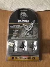 New Ramcat 100 Grain Diamondback Fixed Blade Broadheads Pack