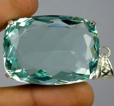 Certified 152.80 Ct Natural Blue Aquamarine Pendant Cushion Cut Brazil Gemstone
