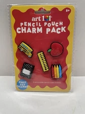 Art 101 Pencil Pouch Charm Pack of 5 First Day Charms Backpack - New