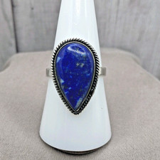 Sterling Silver Lapis Lazuli Ring Size 8.5 Native American Southwestern Style