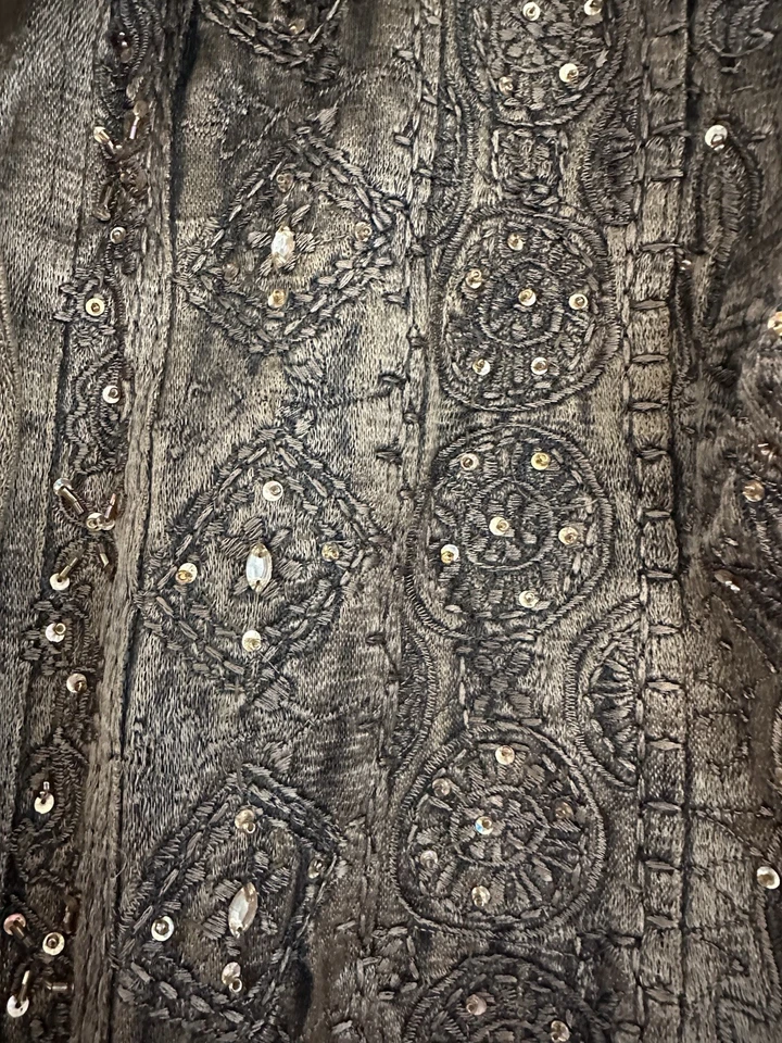 Flashback коричневый вышитый металлический крючком на пуговицах богемное прихоть куртка Sz M - Изображение 3 из 4