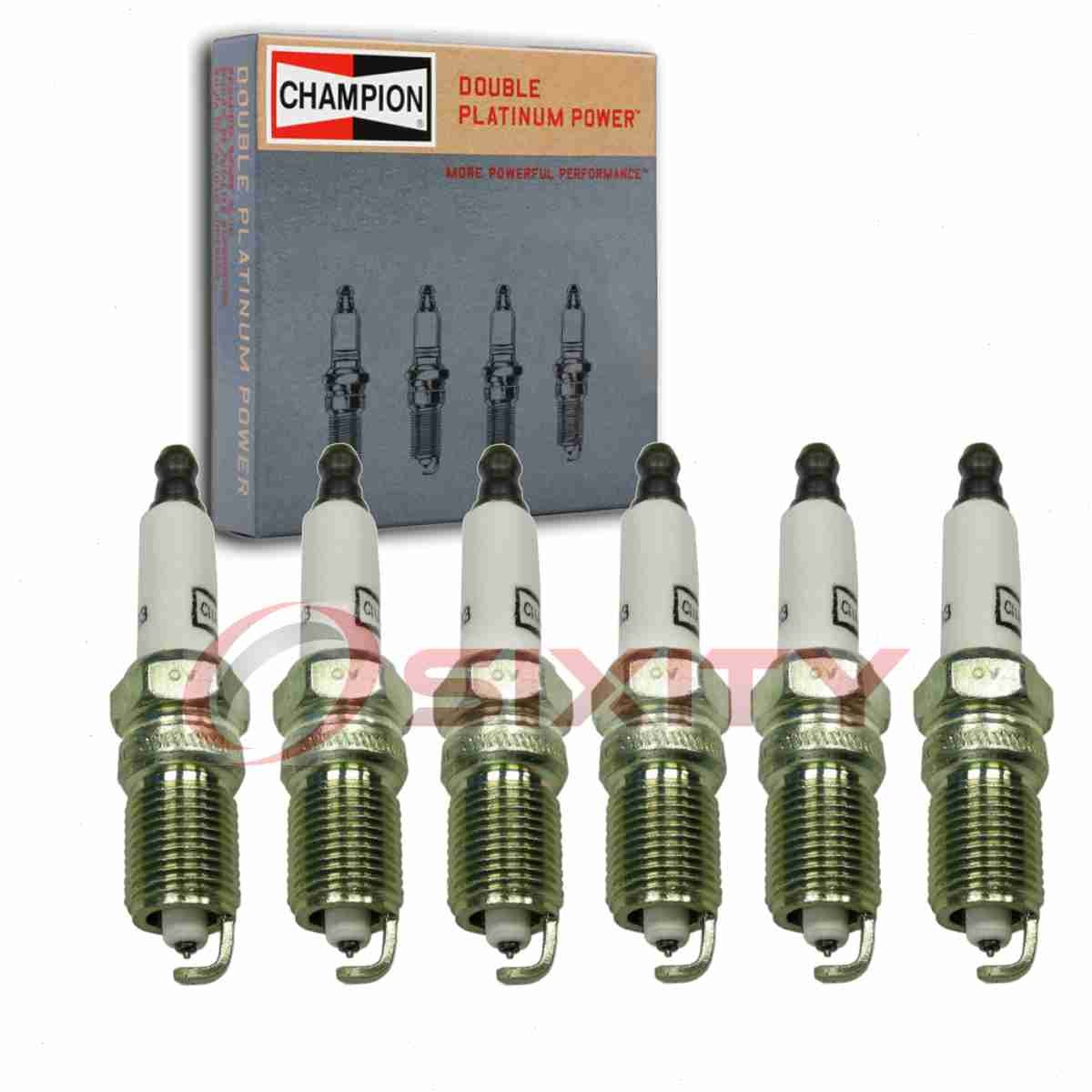 6 pc Champion Double Platinum Spark Plugs for 2006-2009 Chevrolet Uplander yf