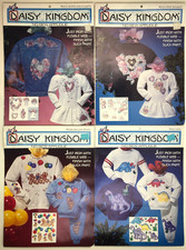 4 Daisy Kingdom No-Sew Applique Hearts Flowers Rose Bouquet Balloon Bears Dino