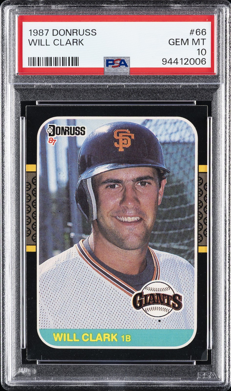 1987 DONRUSS #66 WILL CLARK ROOKIE RC PSA 10