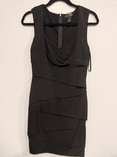 White House Black Market Sleeveless Dress Black Slimming Fitted Size 8