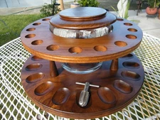 Decatur  Rotating Tobacco Stand Rack 18 pipe  holder w/ humidor & reamer   Deco