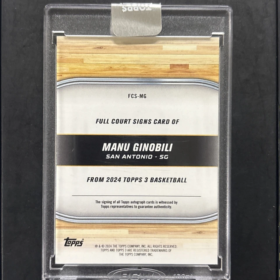 2024 Topps 3 Manu Ginobili 45/49 Auto. San Antonio Spurs - Image 3 of 3