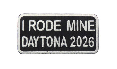 2026 Daytona Bike Week I Rode Mine White Event Patch | Daytona Beach Souvenirs.