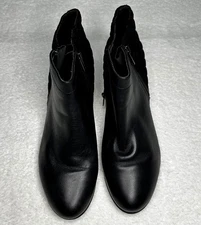 Easy Spirit Women's Black Ankle Boots-Zip-up Leather/Man Made/Textile Size 11