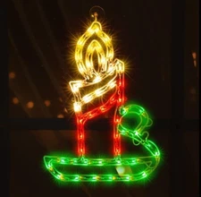 18" 50 Lighted Candle Christmas Light, Window Sculpture Decoration