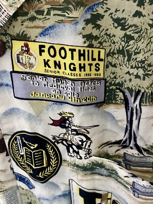 Men's Button Down Shirt FOOTHILL HIGH SCHOOL Print Foothill Knights, Etc Medium