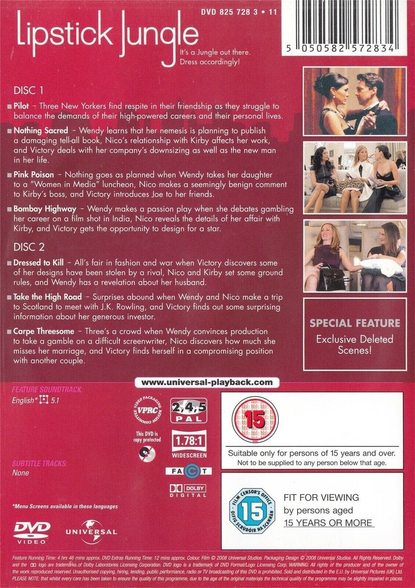 Lipstick Jungle - Series 1 - Complete (DVD, 2008) for sale