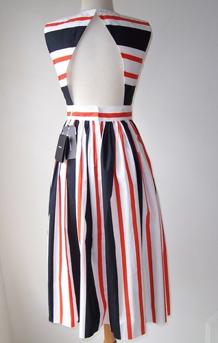 DOLCE & GABBANA Cotton Striped Open Back Dress 38 2 - Picture 3 of 5