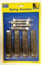 8pc Door Guards Hard Plastic Wedge & Silver Spring Stop Stoppers Home Organize  