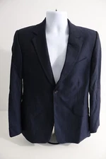 Duchamp London Men's Navy Pinstripe Wool Blazer Jacket Size 38 Contemporary Fit