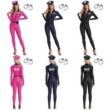 Women Leotard Rave Jumpsuit And Hat Party Dress Up Fancy Rompers Festival Sexy