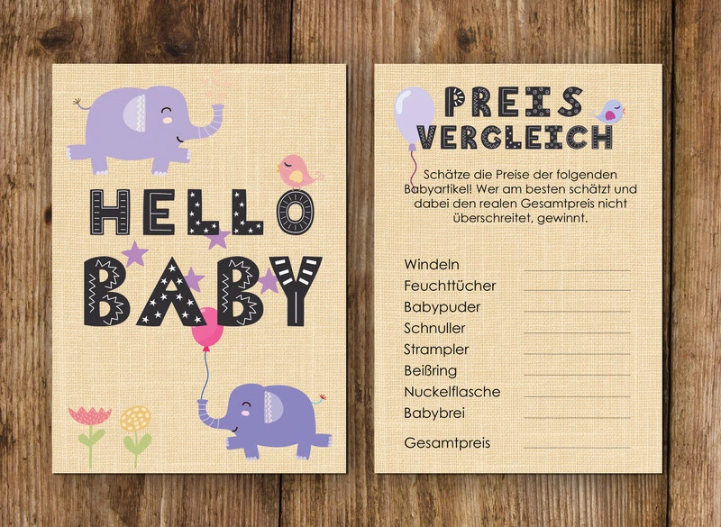 Babyparty Spiel 10 Karten Pullerparty Spiel - Bild 2 von 4