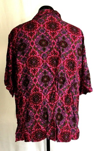 White Stag Woman Button-Up Short Sleeve Top Blouse 26W/28W (46/48) Floral - Picture 4 of 6