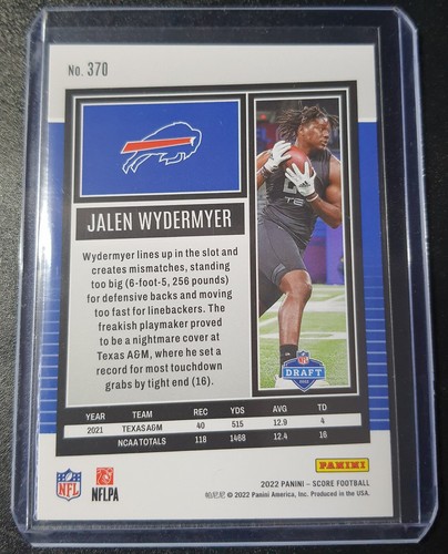 Jalen Wydermyer - Score Football 2022 - Buffalo Bills - RC - Bild 2 von 2