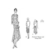 Past Patterns 2072 - Late 1920s Womens Frock Sewing Pattern bust size 38"