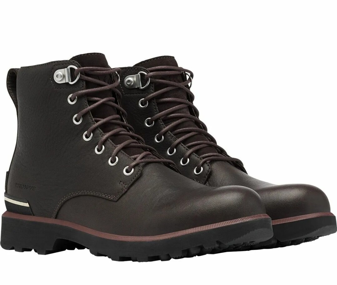 Sorel Men's Caribou Six Waterproof Blackened Brown Leather