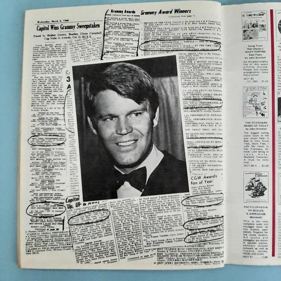 Glen Campbell Deluxe Soiuvenir Álbum 1968 Partituras Vocais Fotos Biografia - Imagem 4 de 4