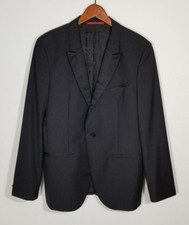 Hugo Boss Men Size 40R Black Tuxedo Jacket Auerd/Himins White Speckled Wool Silk