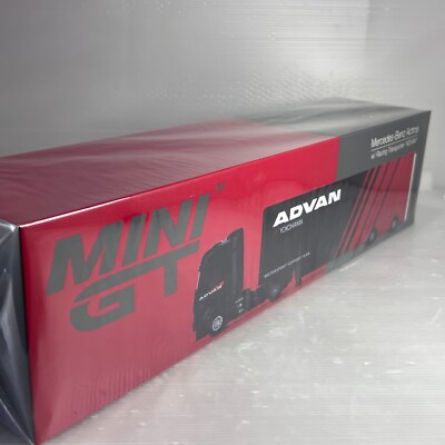 1/64 TSM MINI-GT Mercedes-Benz Actros w/ Racing Transporter ADVAN